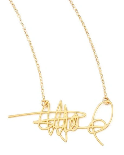 Shop Brevity Custom Signature Necklace In Gold