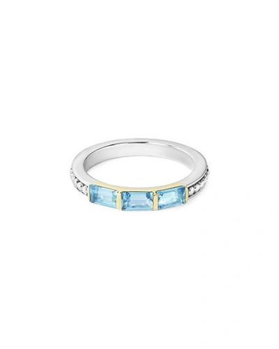Shop Lagos Three-stone Stacking Ring In Blue