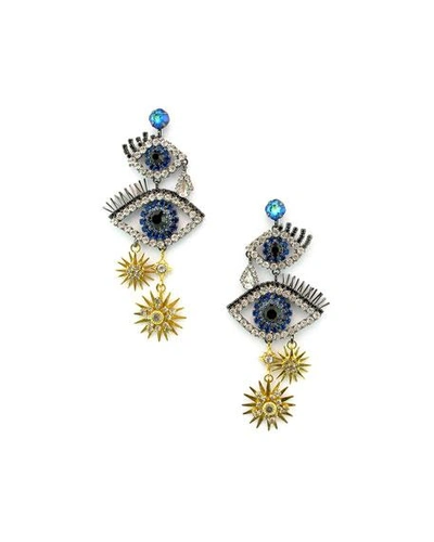 Shop Elizabeth Cole Mara Dangle Earrings In Blue