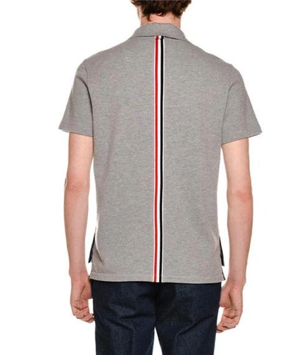 Shop Thom Browne Short-sleeve Pique Polo Shirt In Light Gray