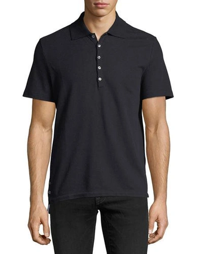 Shop Thom Browne Short-sleeve Pique Polo Shirt In Navy