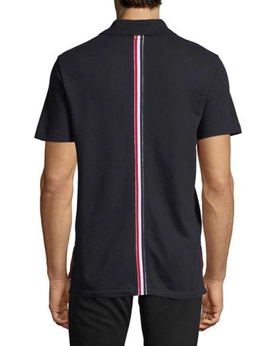 Shop Thom Browne Short-sleeve Pique Polo Shirt In Navy