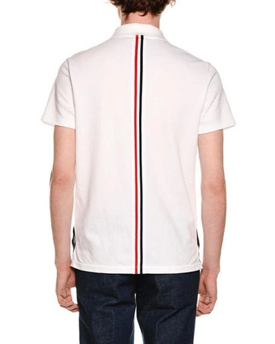 Shop Thom Browne Short-sleeve Pique Polo Shirt In White