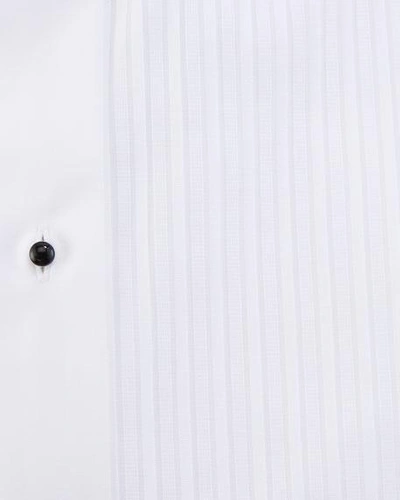 Eton Slim Fit Long Sleeve Pleated Bib Cotton Tuxedo Shirt In White