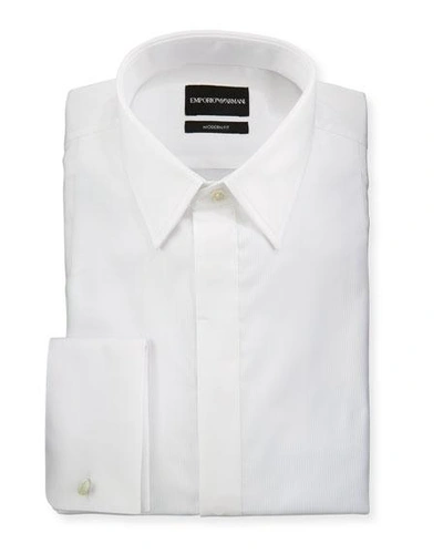Emporio Armani Modern-fit Pointed Collar Shirt In White