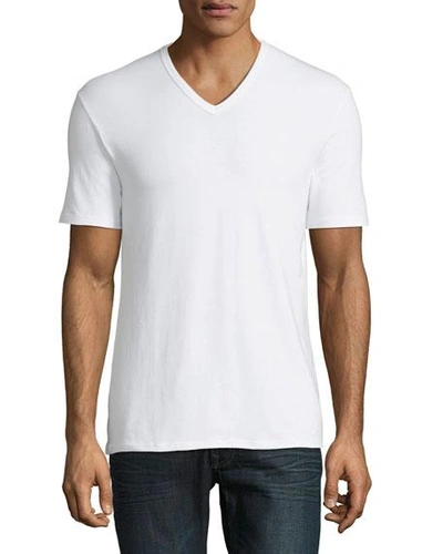Neiman Marcus Men's 3-pack Cotton Stretch T-shirts In White