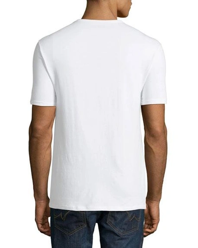 Shop Neiman Marcus Men's 3-pack Cotton Stretch T-shirts In White