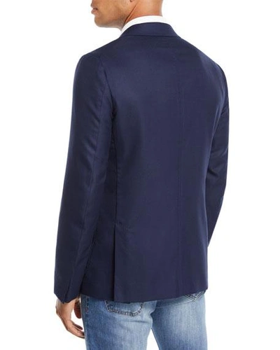 Shop Isaia Men's Cortina Wool Blazer In Navy