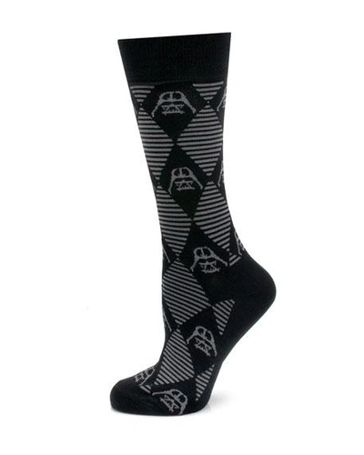 Shop Cufflinks, Inc Star Wars Darth Vader Argyle Socks In Black