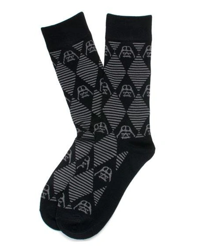 Shop Cufflinks, Inc Star Wars Darth Vader Argyle Socks In Black