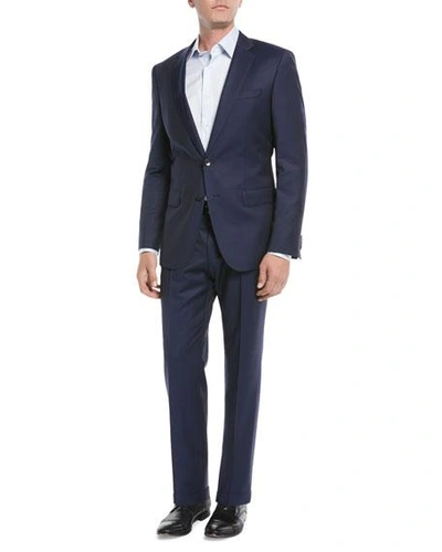 Shop Hugo Boss Men's Wool Basic Two-piece Suit, Blue
