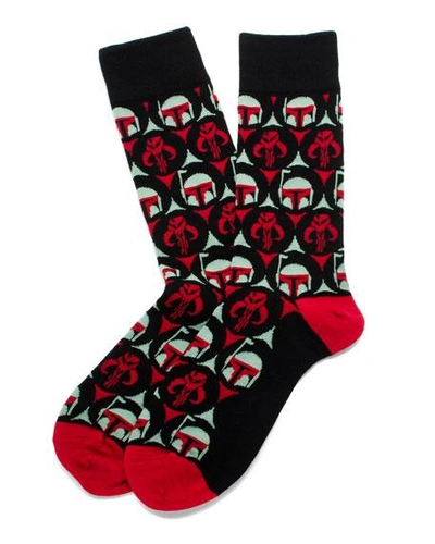 Shop Cufflinks, Inc Star Wars Boba Fett Bounty Hunter Socks In Black/red