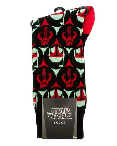 Shop Cufflinks, Inc Star Wars Boba Fett Bounty Hunter Socks In Black/red