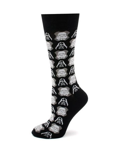 Shop Cufflinks, Inc Star Wars Darth Vader And Storm Trooper Socks In Black
