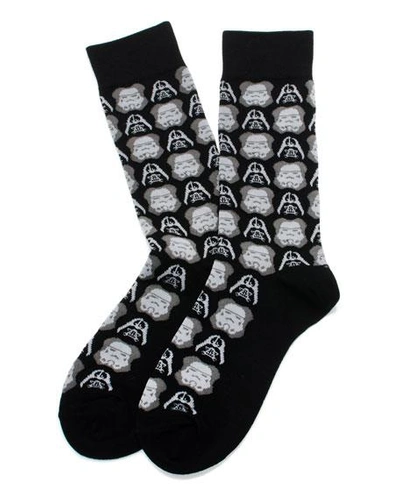 Shop Cufflinks, Inc Star Wars Darth Vader And Storm Trooper Socks In Black