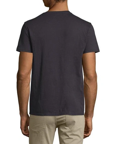 Vince Regular Fit Garment Dyed V-neck T-shirt In Black