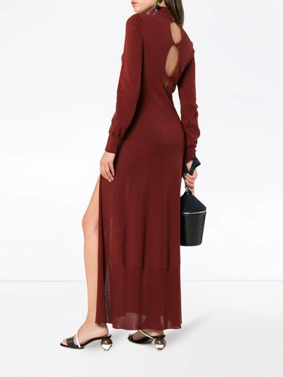 Shop Jacquemus Side-slit Long Dress - Red