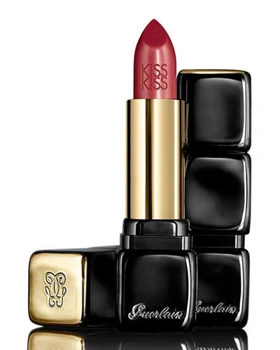 Shop Guerlain Kisskiss Satin Finish Lipstick In 320 Red Insolence