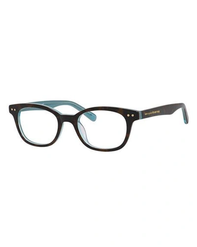 Kate Spade Rebecca 49mm Reading Glasses - Tortoise Aqua In Brown/blue