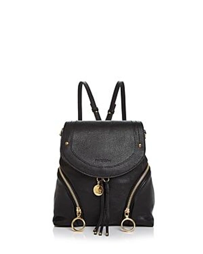 Shop See By Chloé See By Chloe Olga Medium Leather Backpack In Black/gold