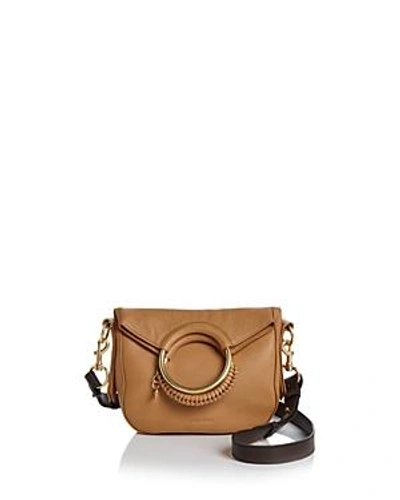 Shop See By Chloé See By Chloe Monroe Small Leather Crossbody In Softy Brown/gold