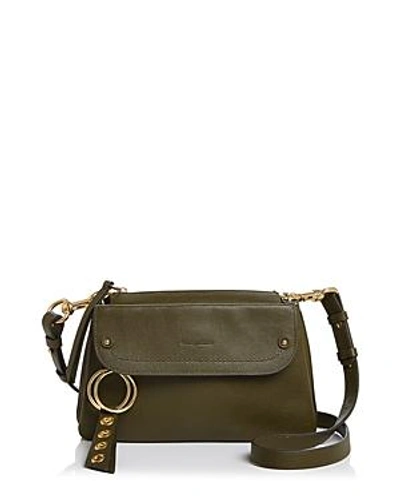 Shop See By Chloé See By Chloe Phill Leather Crossbody In Winter Ivy/gold