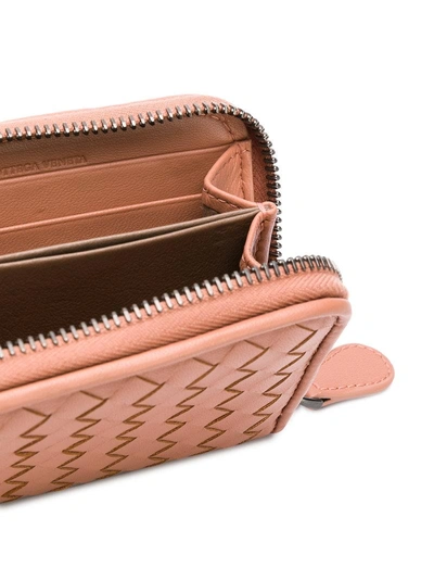 Shop Bottega Veneta Interlaced Zipped Wallet In Neutrals
