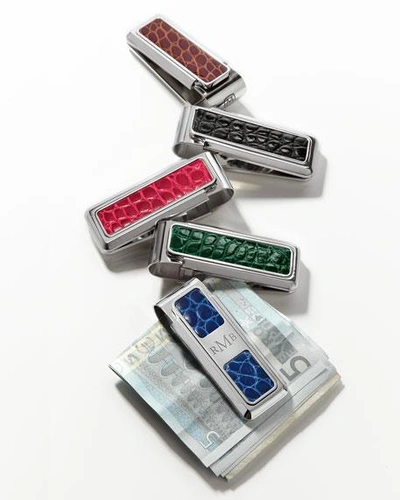M Clip Monterey Alligator Money Clip, Black In Black