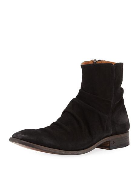 Stivali John Varvatos Collection Morrison Sharpei In Pelle Scamosciata Nera - Uomo Taglia 12
