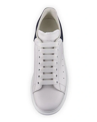 Shop Gucci Men's Bicolor Leather Low-top Sneakers In Ivory/blk