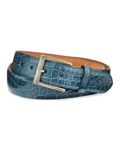 Shop W. Kleinberg Men's American Alligator Belt In Blue