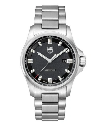 Shop Luminox Men's Dress Field Bracelet Watch In Silver