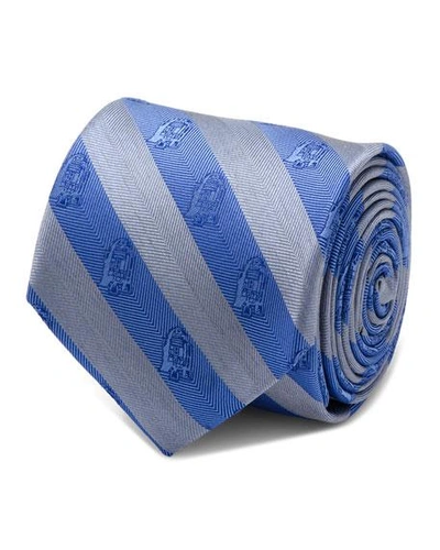 Shop Cufflinks, Inc Star Wars R2-d2 Striped Silk Tie In Blue/gray