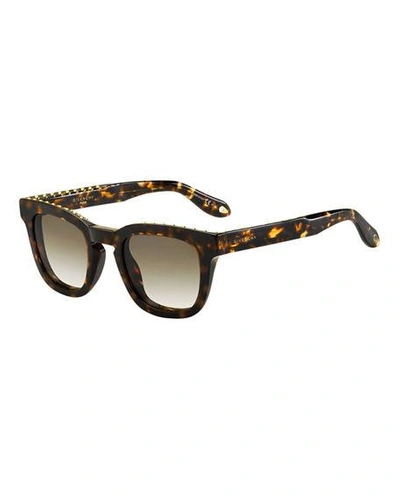 Shop Givenchy Studded Square Sunglasses In Brown