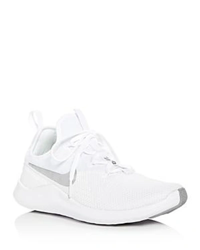 Shop Nike Women's Free Tr 8 Lace Up Sneakers In White/metallic Silver