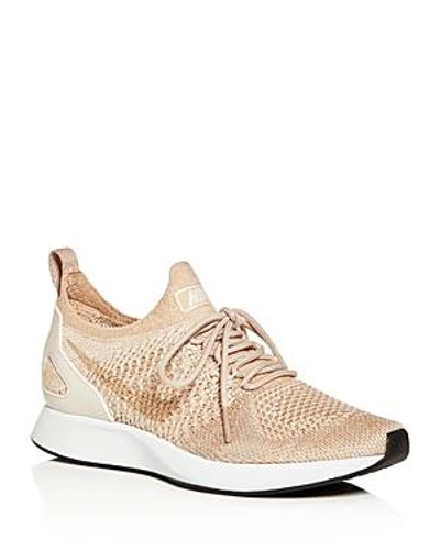 Shop Nike Women's Air Zoom Mariah Fk Racer Knit Lace Up Sneakers In Beige