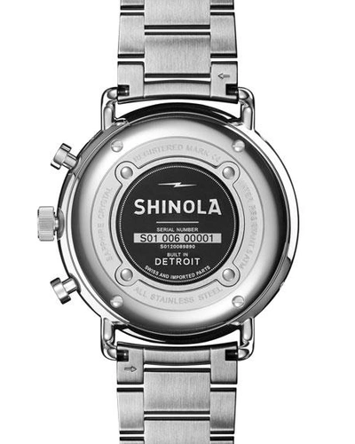 Shop Shinola Men's 45mm Canfield Sport Bracelet Watch In Silver