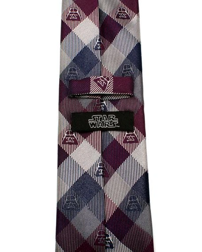 Shop Cufflinks, Inc Star Wars Darth Vader Plaid Silk Tie In Plum