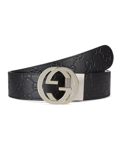 Shop Gucci Men's Reversible Gg Belt In Black