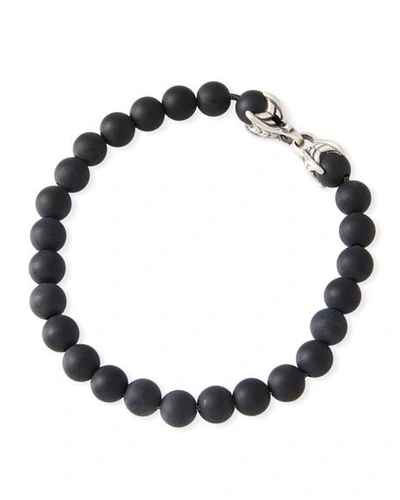 Shop David Yurman Men's Spiritual Beads Bracelet With Silver, 8mm In Black