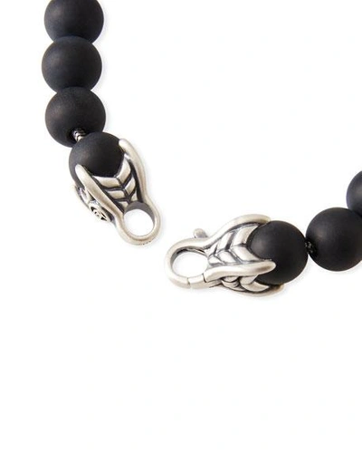 Shop David Yurman Men's Spiritual Beads Bracelet With Silver, 8mm In Black