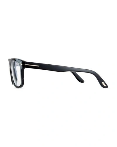 Shop Tom Ford Men's Rectangular Acetate Eyeglasses, Black