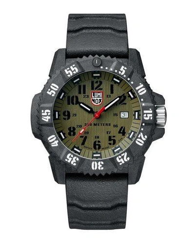 Shop Luminox Men's Master Carbon Seal Watch In Black/green