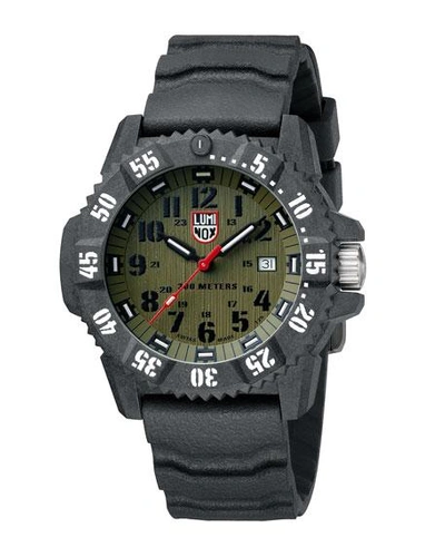 Shop Luminox Men's Master Carbon Seal Watch In Black/green