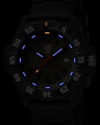 Shop Luminox Men's Master Carbon Seal Watch In Black/green