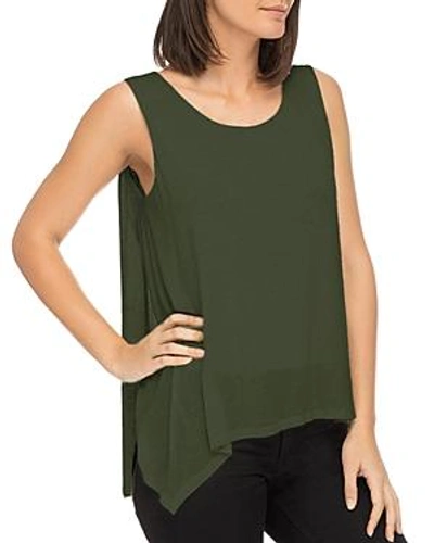Shop B Collection By Bobeau Faith Asymmetric Layered Tank In Olive