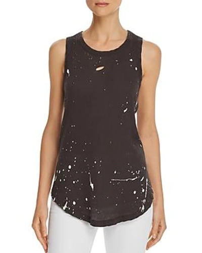 Shop Chaser Distressed Splatter Print Muscle Tank In Vintage Black