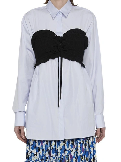 Shop Kenzo Contrasted Bustier Shirt In Multi