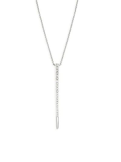Shop Kc Designs 14k White Gold & Diamond Vertical Bar Pendant Necklace
