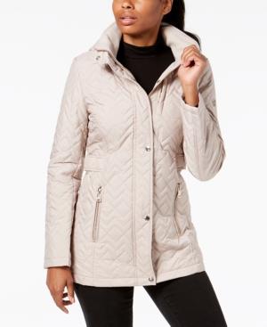 calvin klein hooded quilted puffer coat